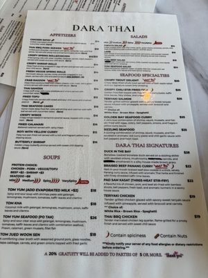 Menu photo 6 Dara Thai Belmont, CA
