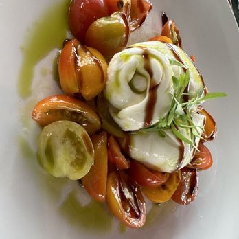 Pasion Miami - Burrata salad with baby tomatoes - Cuban Near Me - Miami, Florida Pasion Miami - Burrata salad with baby tomatoes - Cuban Near Me - Miami, Florida
