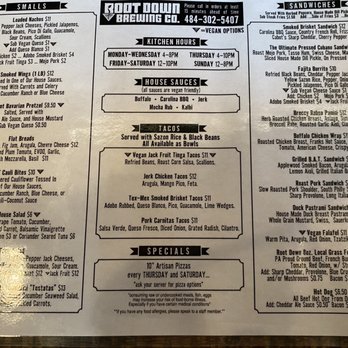 Root Down Brewing - Menu - Bars Near Me - Phoenixville, Pennsylvania