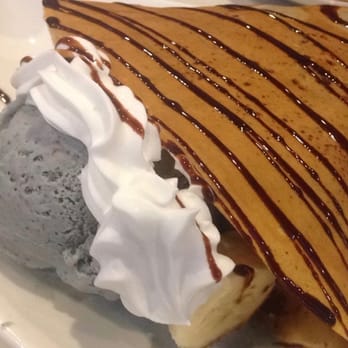Shooting Star Cafe - Black Sesame Ice Cream + Banana Crepe - Desserts Near Me - Oakland, California