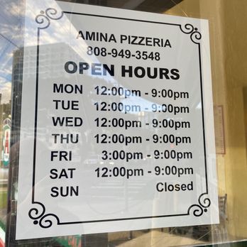 Amina Pizzeria - Hours - Pizza Near Me - Honolulu, Hawaii