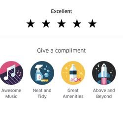 Uber - Extra amount of compliments compared to the UK