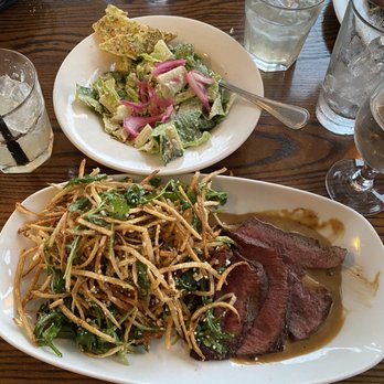 Marker 32 - Sirloin steak entree with truffle fries and a Caesar salad. - Seafood Near Me - Jacksonville, Florida