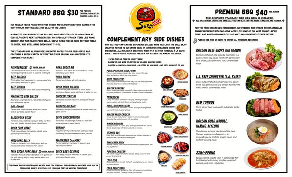 Menu photo 1 Sura Korean BBQ Johnston, RI Menu photo 1 Sura Korean BBQ Johnston, RI