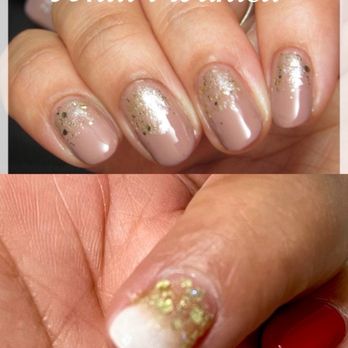 Bui808 Nails - As you can see I want to paint my whole nails but with while and add glitter at the bottom. - Nail Salons Near Me - Kapolei, Hawaii