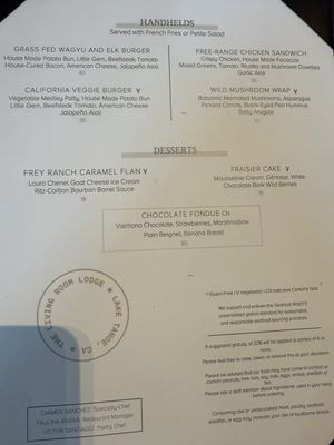 Menu photo 4 The Living Room Truckee, CA