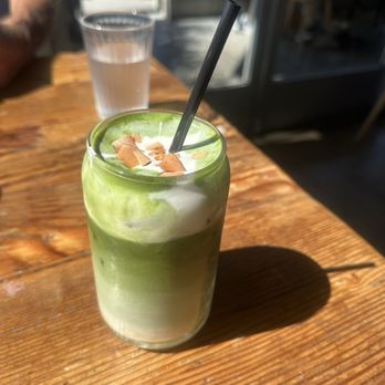 Lazy Dough - Piña colada matcha with cream - Breakfast & Brunch Near Me - Long Beach, California
