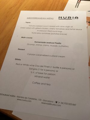 Menu photo 4 Nuria Barcelona, B Menu photo 4 Nuria Barcelona, B