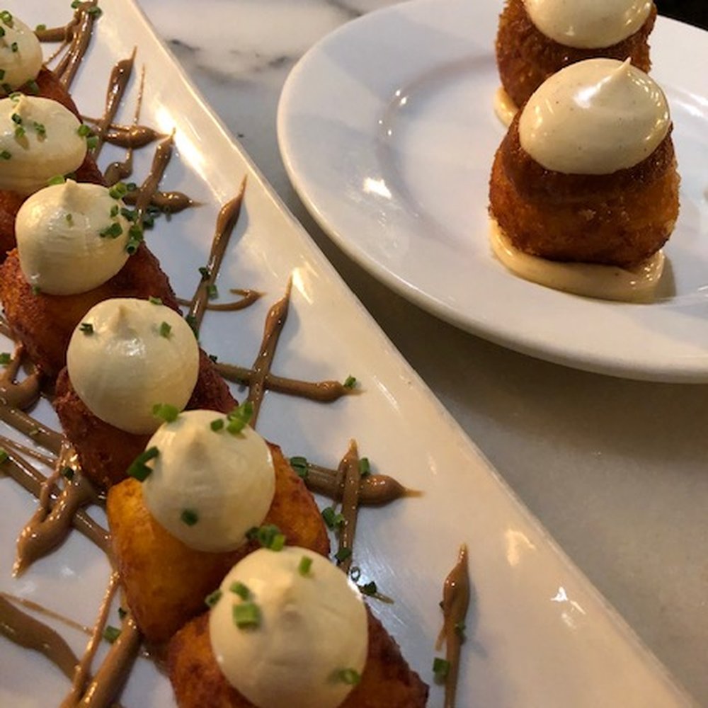 El Chigre 1769 - Patatinas (L) and Spicy Baby Bombs (R) - Tapas/Small Plates Near Me - Barcelona, B
