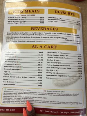 Menu photo 5 Gritz Cafe Las Vegas, NV
