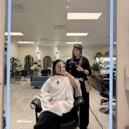 Michelle (owner) doing my hair Michelle (owner) doing my hair