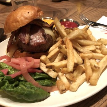 Nopa - Wood grilled hamburger with cheese and bacon - New American Near Me - San Francisco, California Nopa - Wood grilled hamburger with cheese and bacon - New American Near Me - San Francisco, California