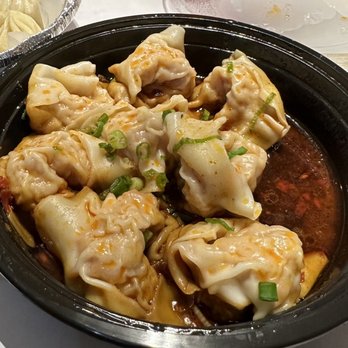Mayflower Dumpling Express - Wonton with Spicy Sauce - Dim Sum Near Me - Anaheim, California Mayflower Dumpling Express - Wonton with Spicy Sauce - Dim Sum Near Me - Anaheim, California