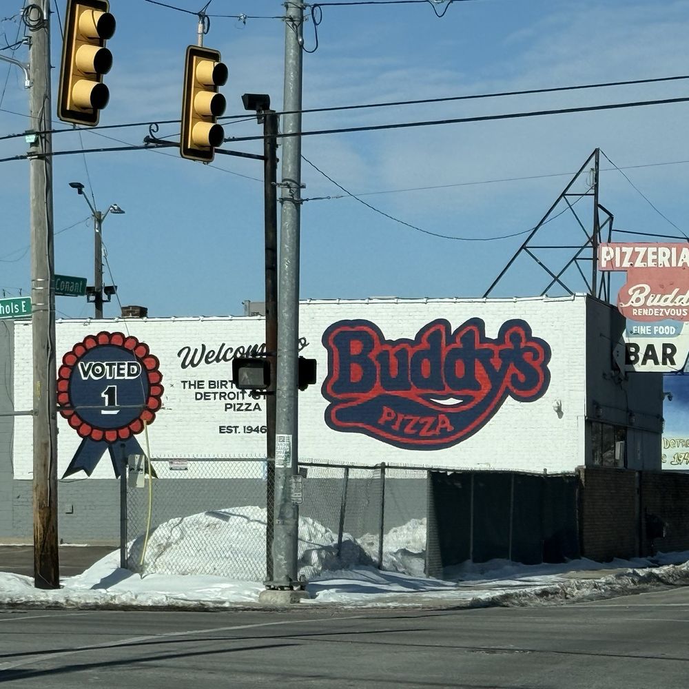 Buddy's Pizza - Birth place of Detroit Style Pizza... Buddy's Rendezvous Bar & Pizzeria!!! View from Conant St. - Pizza Near Me - Detroit, Michigan