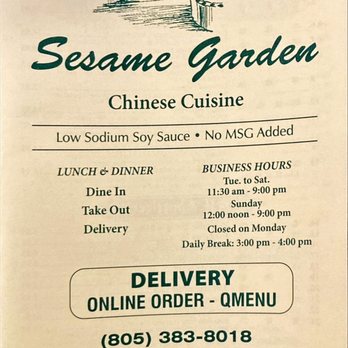 Sesame Garden - Page 1 - Szechuan Near Me - Camarillo, California Sesame Garden - Page 1 - Szechuan Near Me - Camarillo, California