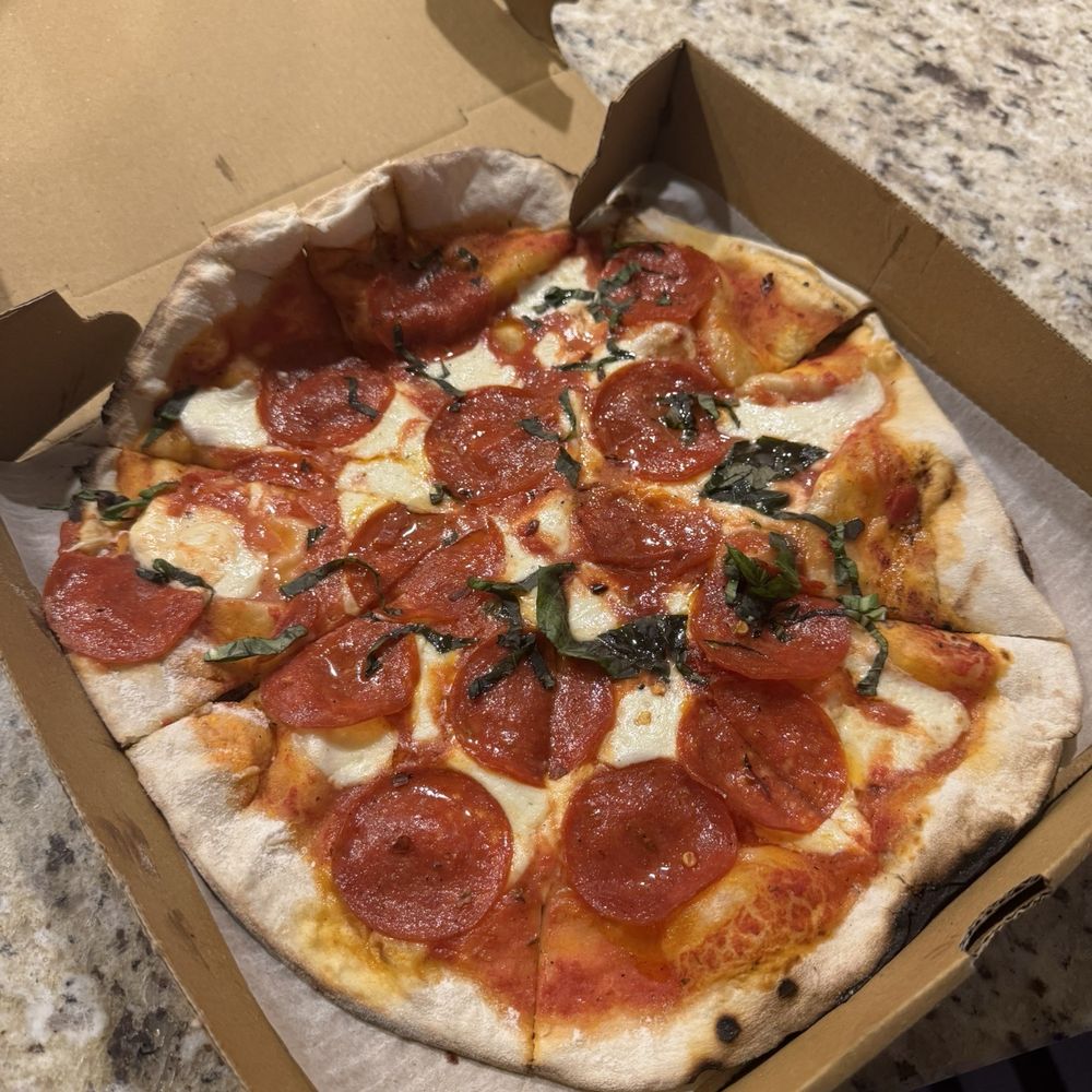 Pizzamore - Margherita Pizza with pepperonis... perfectly done - Food Trucks Near Me - Tampa, Florida Pizzamore - Margherita Pizza with pepperonis... perfectly done - Food Trucks Near Me - Tampa, Florida