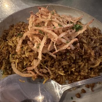 Mediterranean Exploration - Mejadara Rice (Lentil Fried Onion) - Mediterranean Near Me - Portland, Oregon Mediterranean Exploration - Mejadara Rice (Lentil Fried Onion) - Mediterranean Near Me - Portland, Oregon
