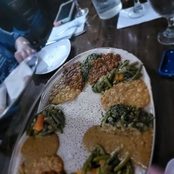 Haile Bistro - Vegetarian Combination Entree. Excellent overall. (Normally $18.50 but this is for multiple people and has an extra dish) - Ethiopian Near Me - New York, New York