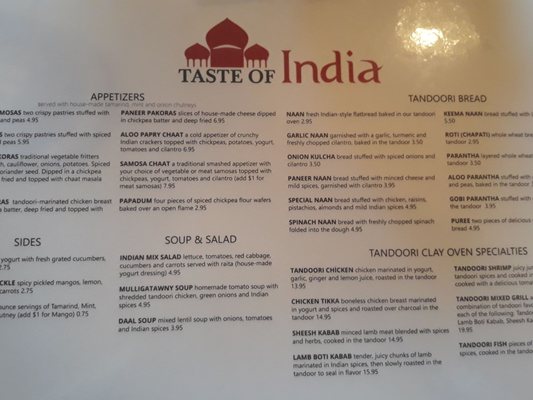 Menu photo 2 Taste Of India Spokane, WA