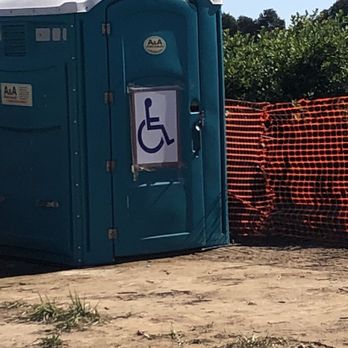Ott Farms - Porta potty bathroom is handicap wide - Farmers Market Near Me - Modesto, California