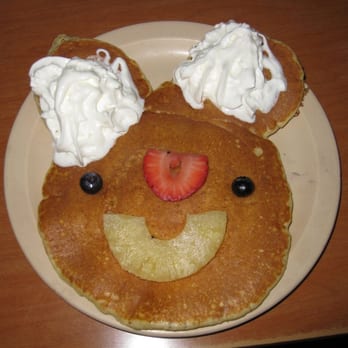 Millbrae Pancake House - happy face pancake from kids' menu - American Near Me - Millbrae, California Millbrae Pancake House - happy face pancake from kids' menu - American Near Me - Millbrae, California