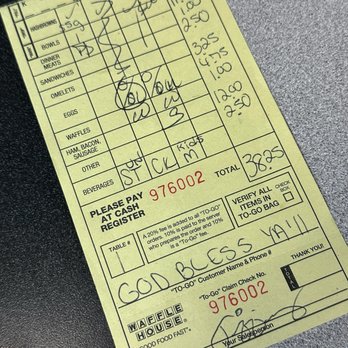 Waffle House - Our bill - Breakfast & Brunch Near Me - Port Allen, Louisiana Waffle House - Our bill - Breakfast & Brunch Near Me - Port Allen, Louisiana
