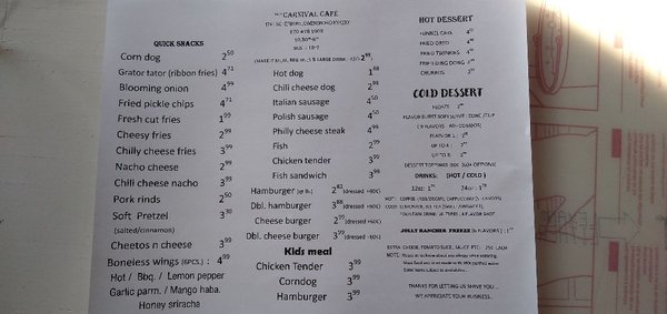 Menu photo 2 Carnival Cafe Owensboro, KY
