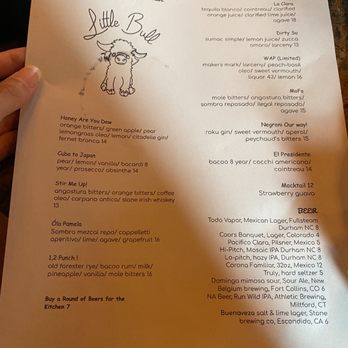 Little Bull - Menu - Bars Near Me - Durham, North Carolina Little Bull - Menu - Bars Near Me - Durham, North Carolina