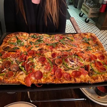 Good Pie - Grandma Veg Pizza with pepperoni - Pizza Near Me - Las Vegas, Nevada Good Pie - Grandma Veg Pizza with pepperoni - Pizza Near Me - Las Vegas, Nevada