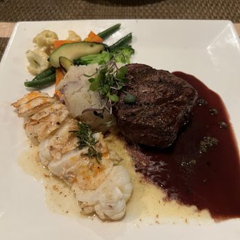 Todd's Unique Dining - Surf and turf special. Meh. Great sauce work though! - Seafood Near Me - Henderson, Nevada Todd's Unique Dining - Surf and turf special. Meh. Great sauce work though! - Seafood Near Me - Henderson, Nevada
