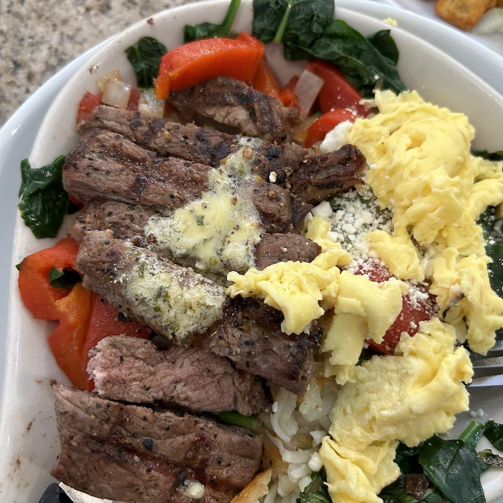 Eggsquisite Cafe - Steak Skillet Potato O'Brien - Breakfast & Brunch Near Me - McKinney, Texas Eggsquisite Cafe - Steak Skillet Potato O'Brien - Breakfast & Brunch Near Me - McKinney, Texas