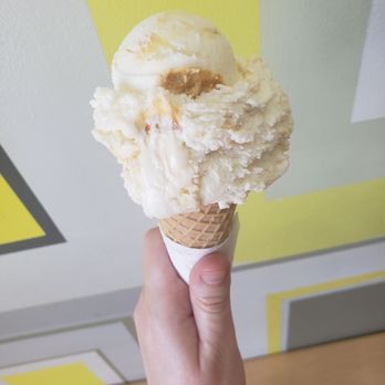 Scoops - Burnt Sugar Sake in a sugar cone - Ice Cream & Frozen Yogurt Near Me - Los Angeles, California