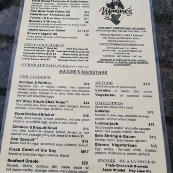 Maxine's On Shine - Menu - New American Near Me - Orlando, Florida