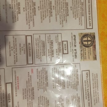 American Artisans Eatery & Gallery - Salads, soups and hot gourmet sandwiches. Great place! - Sandwiches Near Me - Mena, Arkansas American Artisans Eatery & Gallery - Salads, soups and hot gourmet sandwiches. Great place! - Sandwiches Near Me - Mena, Arkansas