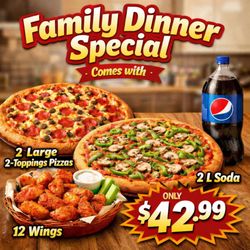 Pizza Express - Family Dinner Special Only $42.99