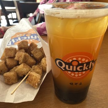 Quickly - Fried Tofu & Passion Fruit Green Tea with Boba - Coffee & Tea Near Me - Temple City, California Quickly - Fried Tofu & Passion Fruit Green Tea with Boba - Coffee & Tea Near Me - Temple City, California