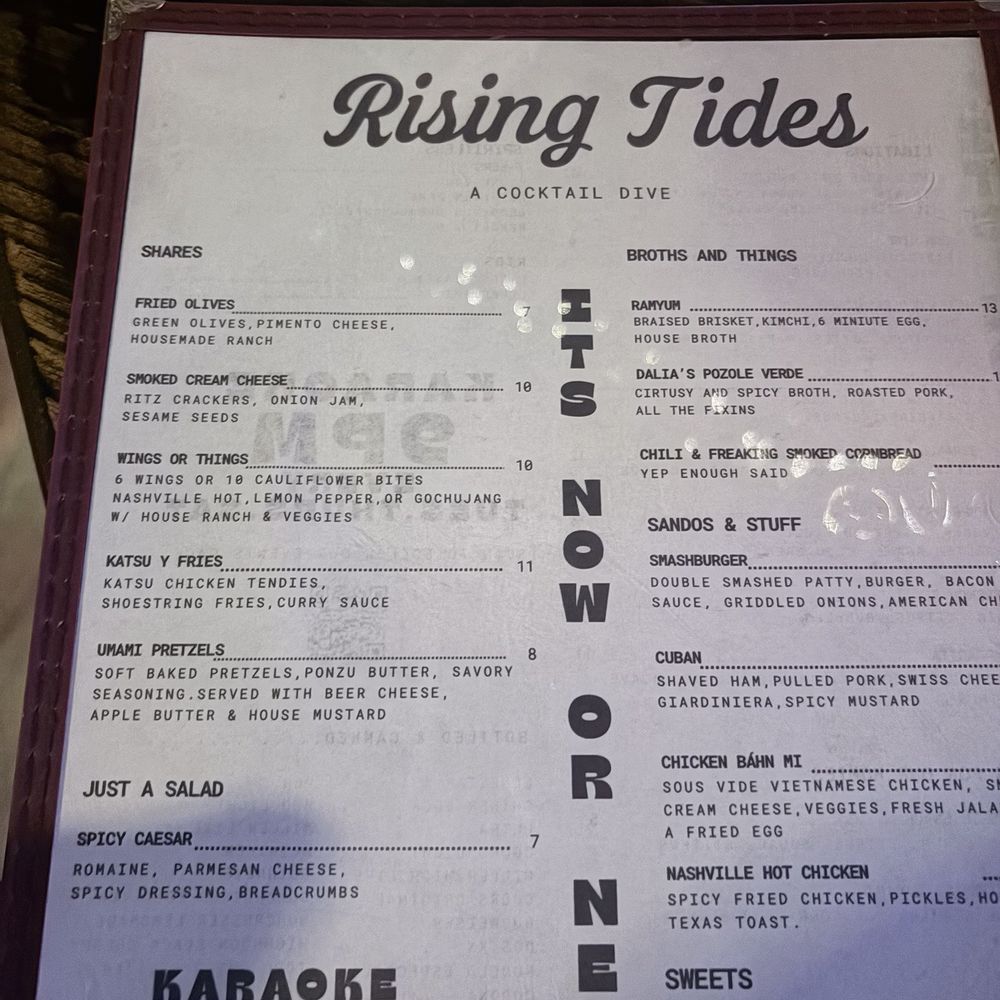 Rising Tides - Menu - Bars Near Me - Dallas, Texas