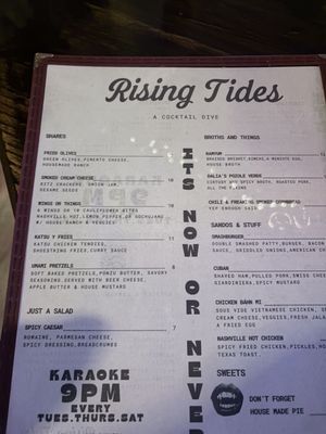 Menu photo 1 Rising Tides Dallas, TX