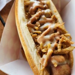 Starvin Marvin Jr Hotdogs - Signature dog.