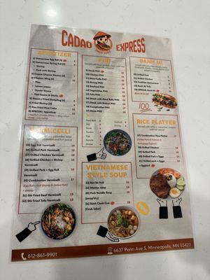 Menu photo 2 Cadao Express Richfield, MN Menu photo 2 Cadao Express Richfield, MN