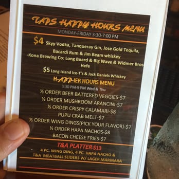 Taps & Apps - Awesome Happy Hour Menu - New American Near Me - Mililani, Hawaii