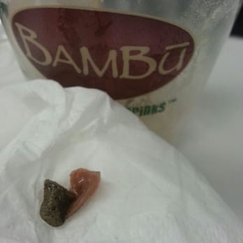 BAMBU - Omfreaking god!!!!! Almost broke my teeth!! How the hell can u allow to have a rock inside the desert??? So unsanitary!!! - Bubble Tea Near Me - San Jose, California BAMBU - Omfreaking god!!!!! Almost broke my teeth!! How the hell can u allow to have a rock inside the desert??? So unsanitary!!! - Bubble Tea Near Me - San Jose, California