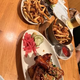 Hand-Cut Fries, Korean Sticky Ribs, Half Pound House Burger Hand-Cut Fries, Korean Sticky Ribs, Half Pound House Burger