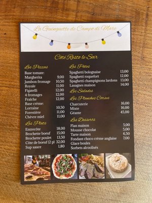 Menu photo 1 la guinguette de campo di mare Porto-Vecchio, 2A