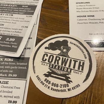 Corwith Station - the menu and prices of the restaurant - American Near Me - Vanderbilt, Michigan