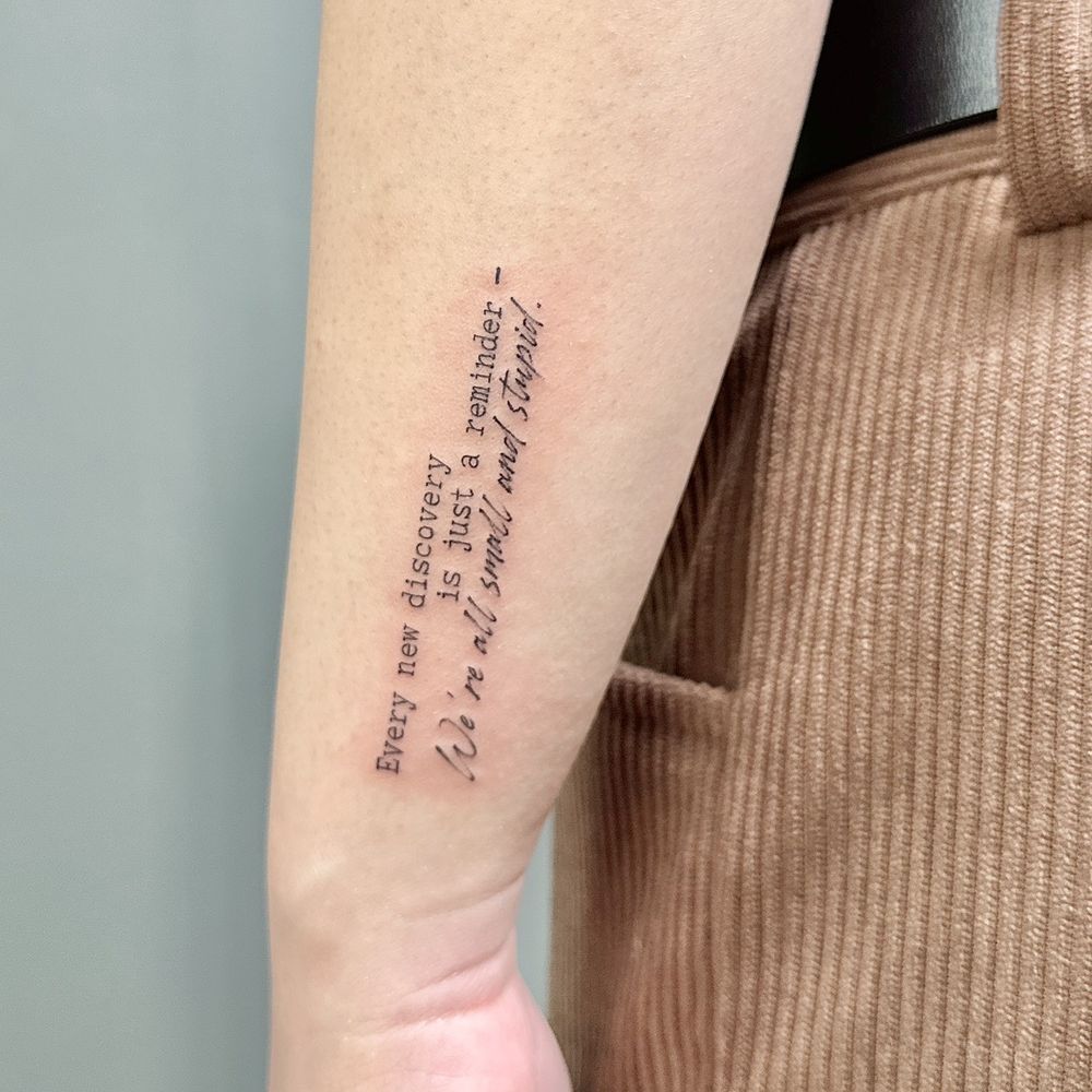 Gee Ink Tattoo - Fine line quote tattoo - Tattoo Near Me - Alhambra, California Gee Ink Tattoo - Fine line quote tattoo - Tattoo Near Me - Alhambra, California