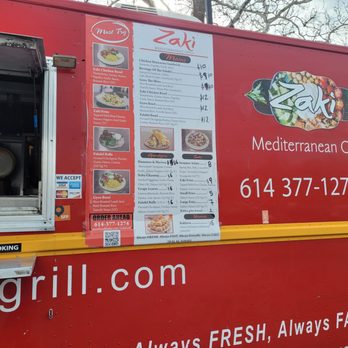 Zaki Grill - the menu on the side of the truck - Food Trucks Near Me - Columbus, Ohio