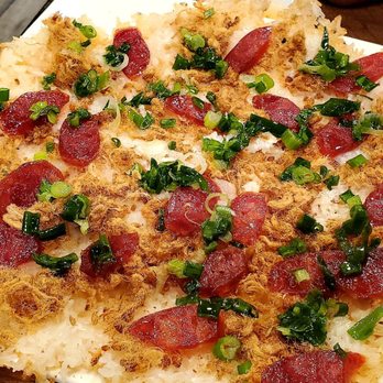 Quan De 7 Mon - Scorched Rice (coconut oil fried rice with Chinese sausage, pork sung & green onion) kinda like pizza! - Vietnamese Near Me - South El Monte, California Quan De 7 Mon - Scorched Rice (coconut oil fried rice with Chinese sausage, pork sung & green onion) kinda like pizza! - Vietnamese Near Me - South El Monte, California