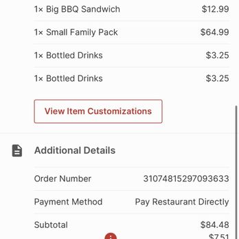 Smokey Mo's BBQ - receipt - Barbeque Near Me - Hutto, Texas