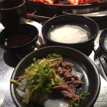 Honey Pig BBQ - Wet rice wraps encases beef brisket & the romaine & green onion salad - Korean Near Me - Irvine, California Honey Pig BBQ - Wet rice wraps encases beef brisket & the romaine & green onion salad - Korean Near Me - Irvine, California
